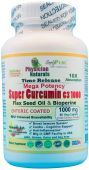 Mega Potency Super Curcumin 1000 mg Time Release Enteric Coated with Bioperine Flax Seed Oil 10x Absorption and 90%+ Enhanced Bioavailability