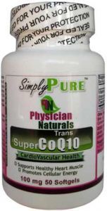 Trans Super CoQ10 w/ Vitamin-E 100mg 50 Soft Gels
