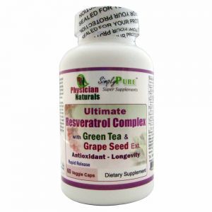 Ultimate Resveratrol Complex with Vitamin C, Green Tea & Grape Seed Extract Vegetarian Formula Antioxidant - Longevity Powerful Synergistic Formulation 